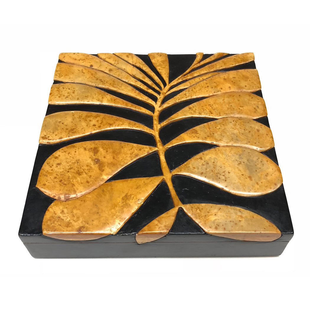 Leaves Soapstone Trinket Decor Box - Niger Bend