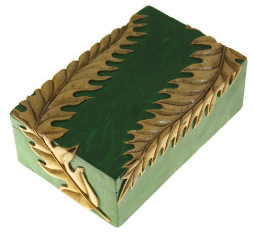 Fern Rectangular Soapstone Trinket Decor Box - 3 colors