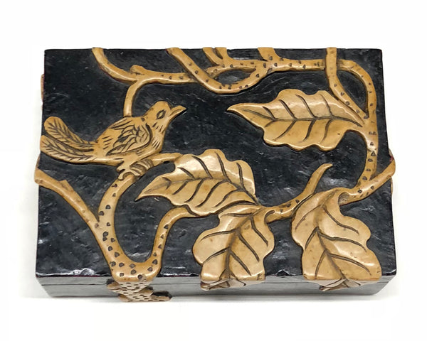 Bird in Tree - Niger Bend Soapstone Trinket Decor Box - Niger Bend
