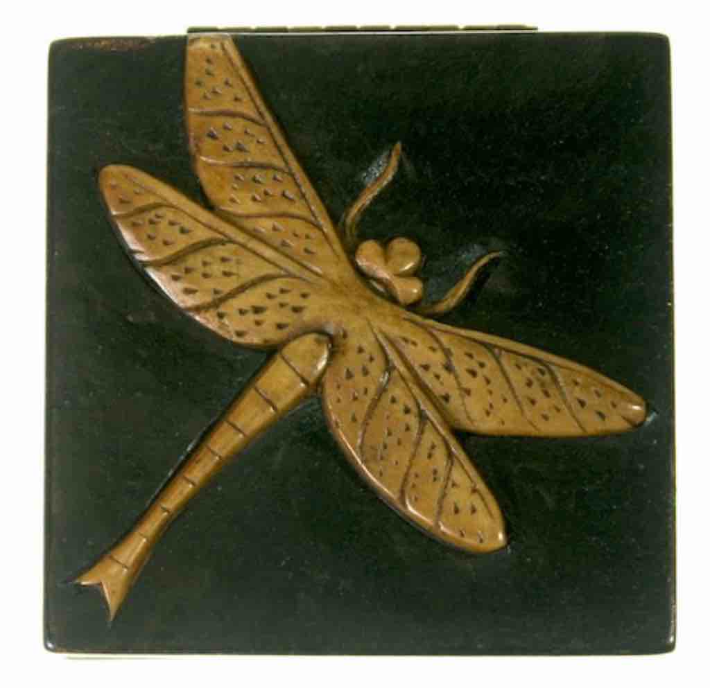 Dragonfly Design - Small Square Soapstone Trinket Decor Box