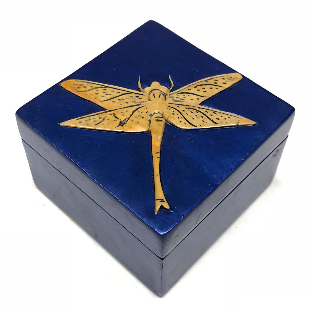 Dragon Fly -  Soapstone Trinket Decor Box - Niger Bend
