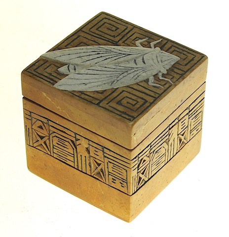 Cicada Design - Small Cube Soapstone Trinket Decor Box