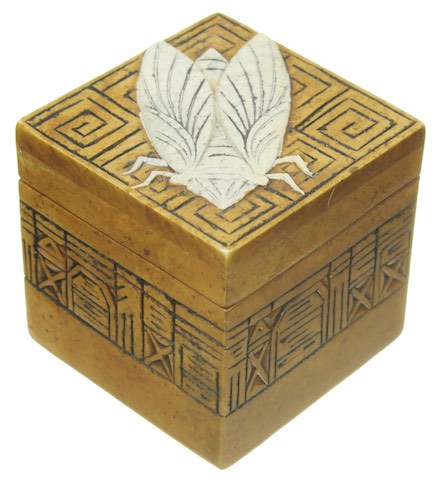 Cicada Design - Small Cube Soapstone Trinket Decor Box