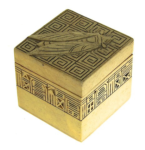 Cicada Design - Small Cube Soapstone Trinket Decor Box