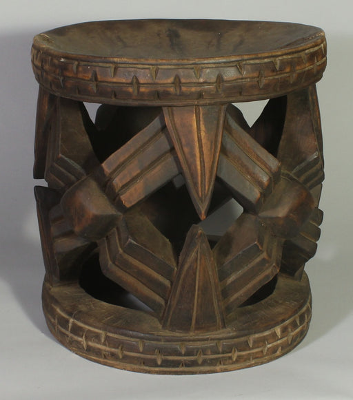 Large Bamileke Spider Web Stool