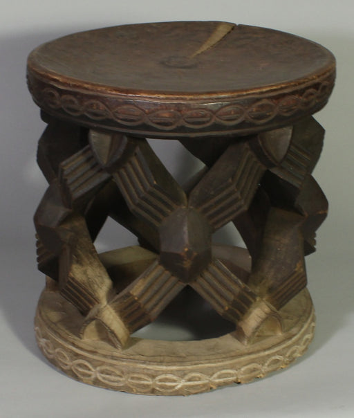 Large Bamileke Spider Web Stool