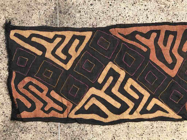 Kuba Cloth Long Raffia Textile | 114 x 22"