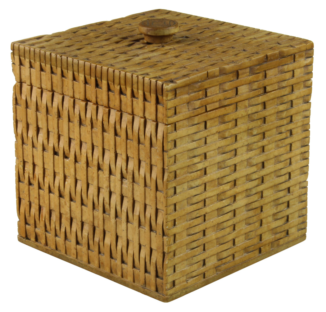 Wicker Weave Soapstone Trinket Decor Hinge/Lid Box - Niger Bend