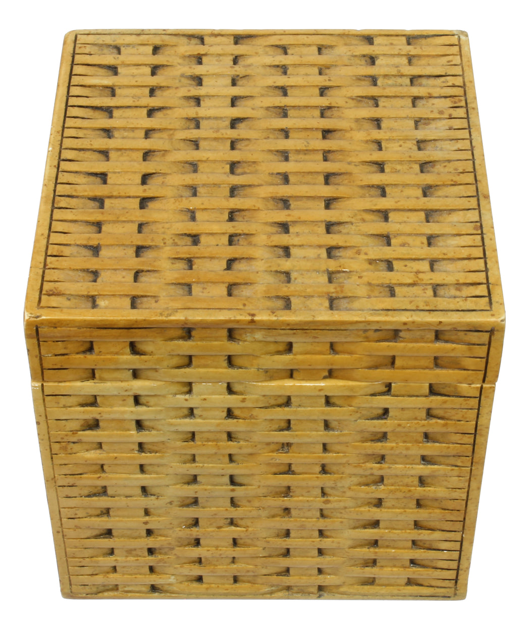 Wicker Weave Soapstone Trinket Decor Box - Niger Bend