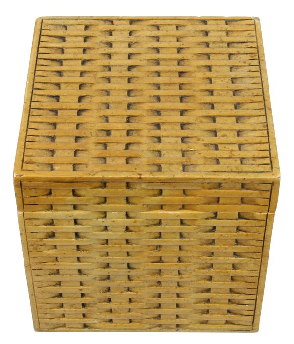 Wicker Weave Soapstone Trinket Decor Box - Niger Bend