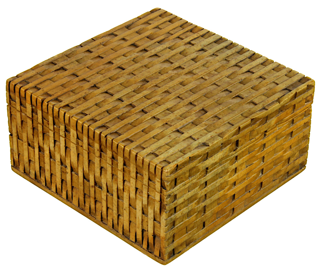Wicker Weave Decorative Soapstone Trinket Decor Box - Niger Bend