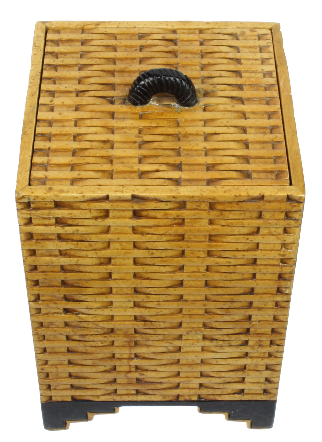 Wicker Weave - Soapstone Trinket Decor Lidded Box - Niger Bend