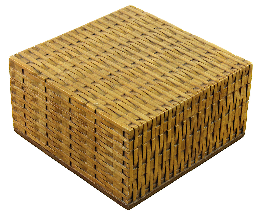 Wicker Weave Decorative Soapstone Trinket Decor Box - Niger Bend