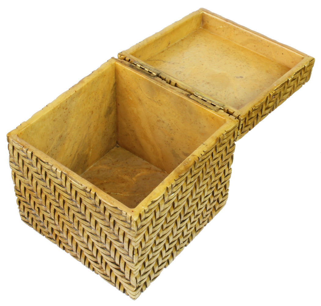 Twill Weave Soapstone Trinket Decor Box - Niger Bend