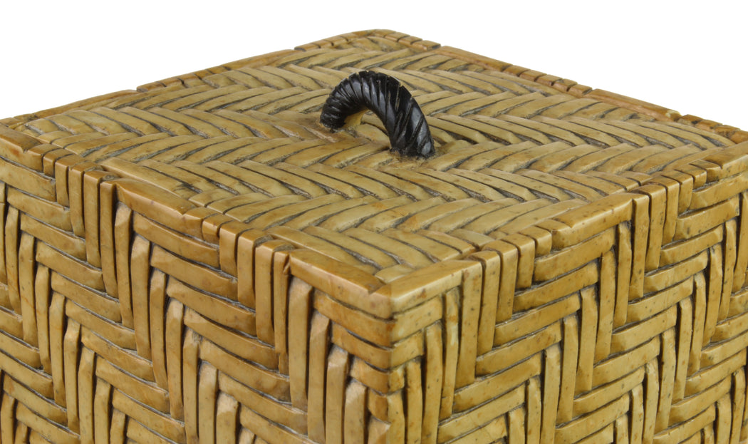 Twill Weave - Soapstone Trinket Decor Lidded Box - Niger Bend