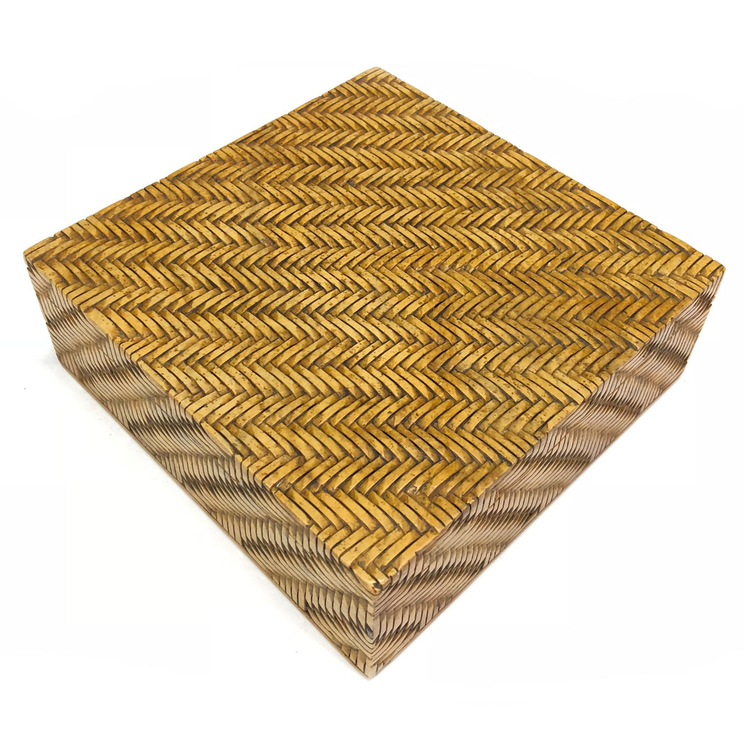 Twill Weave  - Soapstone Trinket Decor Box - Niger Bend