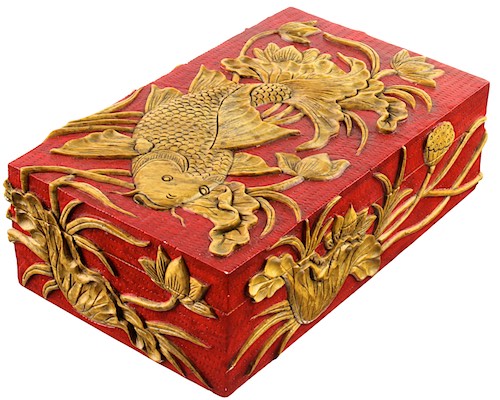 Carp Design - Large Rectangle Soapstone Trinket Decor Box