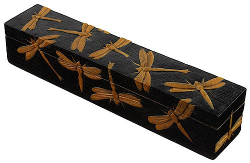 Dragonflies Design - Long Soapstone Trinket Decor Pencil Box