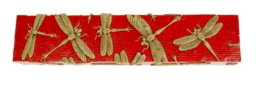 Dragonflies Design - Large Long Soapstone Trinket Decor Pencil Box
