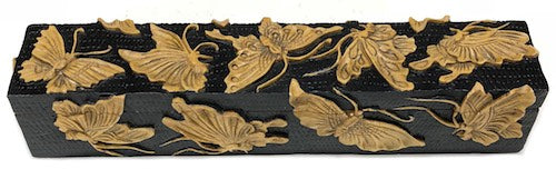 Butterflies Design - Long Soapstone Trinket Decor Pencil Box