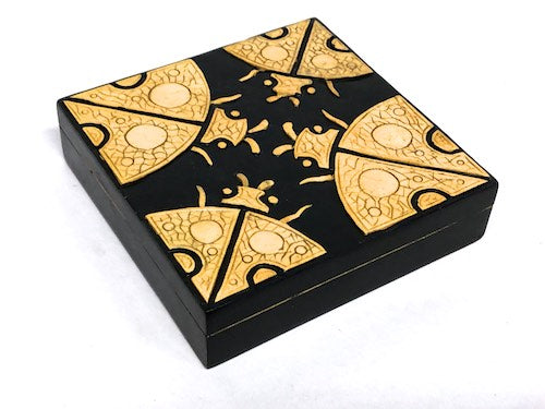 Beetles Design - Square Soapstone Trinket Decor Drawer Box