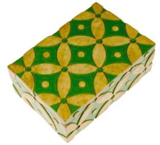Circles Design - Rectangle Soapstone Trinket Decor Box - 3 colors