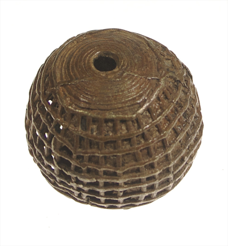 Large brass spherical Baule bead