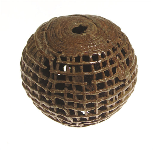 Large brass spherical Baule bead