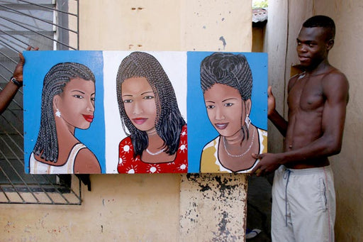 Large 3-head beauty salon sign