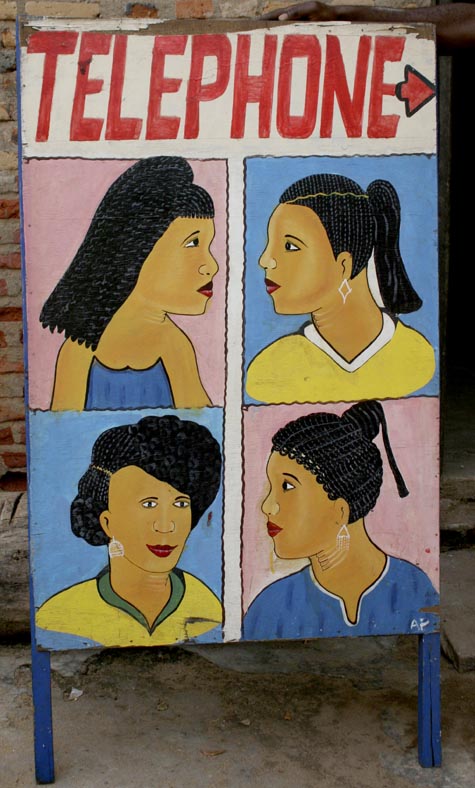 Large 4-Head Beauty Salon and Phone Service Sign