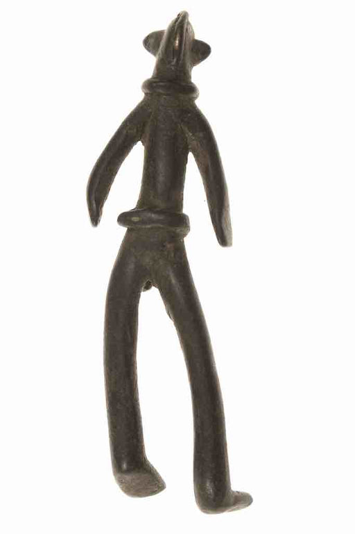 Vintage Dogon Standing Brass Man Figure - Mali