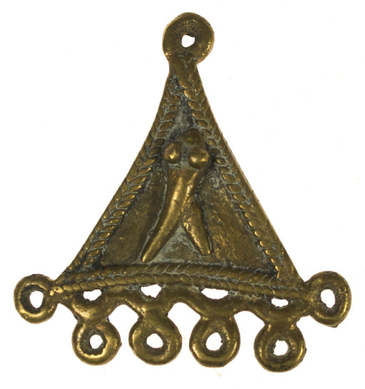 Brass Dogon triangle pendant - Mali