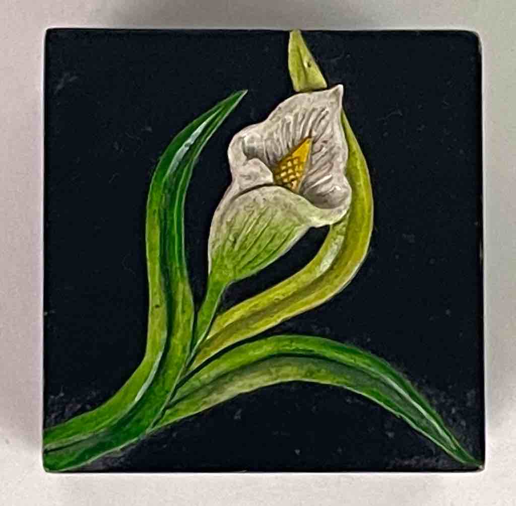 Orchid Design - Small Soapstone Trinket Decor Box - 6 Versions