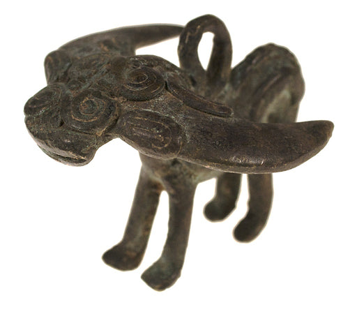 Brass water buffalo pendant - Ivory Coast