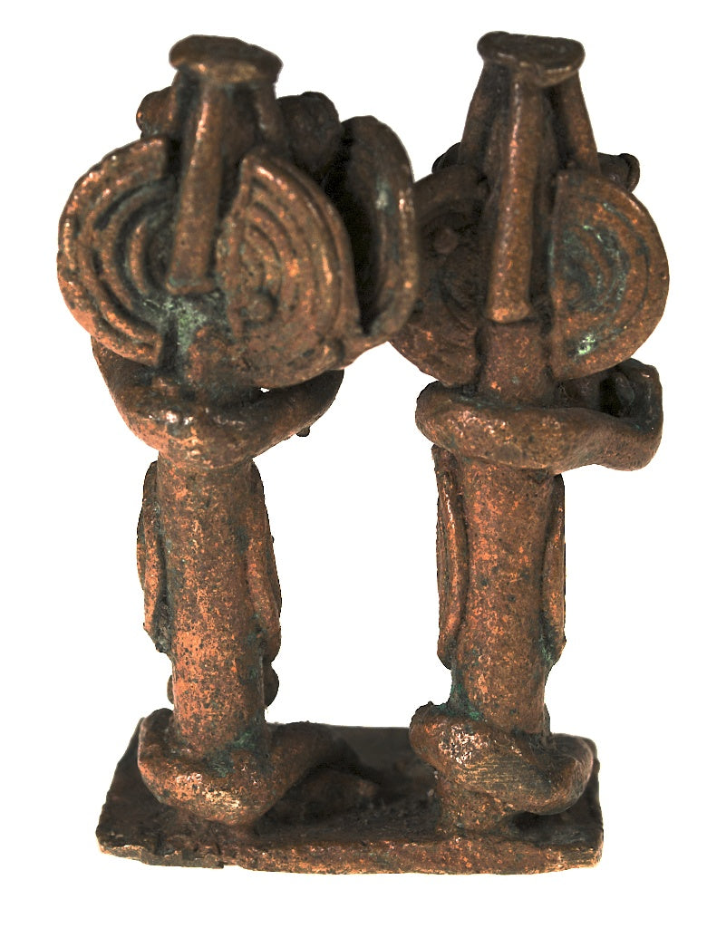 Yoruba copper couple figure