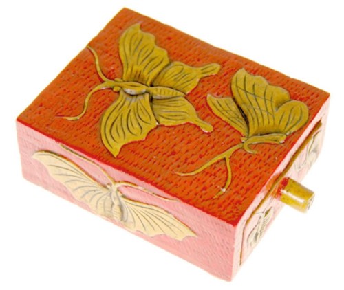 Butterflies Design - Small Soapstone Trinket Decor Drawer Box