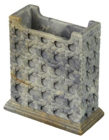 Basket Weave - Business Card Soapstone Decor Box Vase