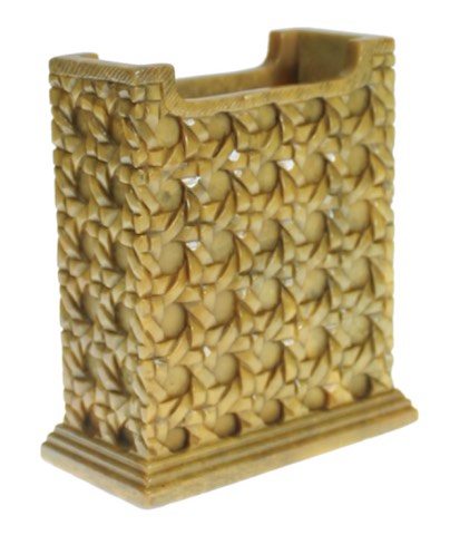 Basket Weave - Business Card Soapstone Decor Box Vase