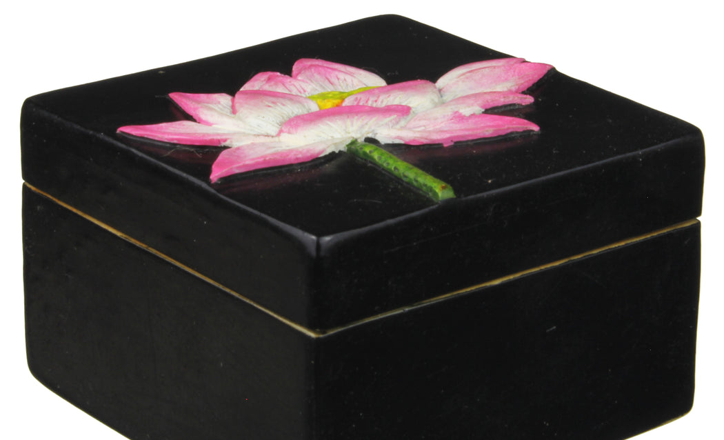 Flower - Soapstone Trinket Decor Box - Niger Bend