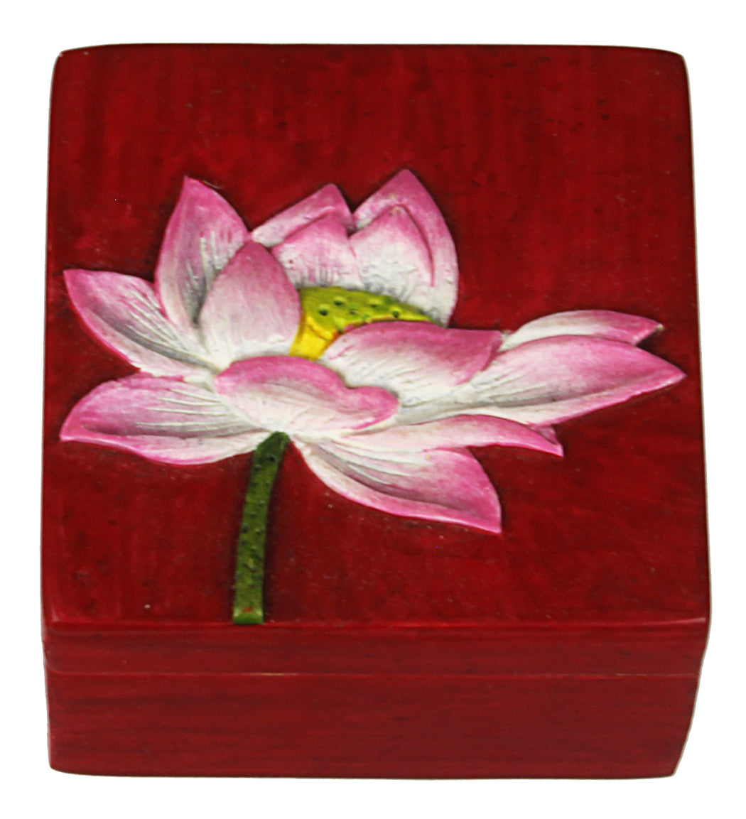 Flower - Soapstone Trinket Decor Box - Niger Bend