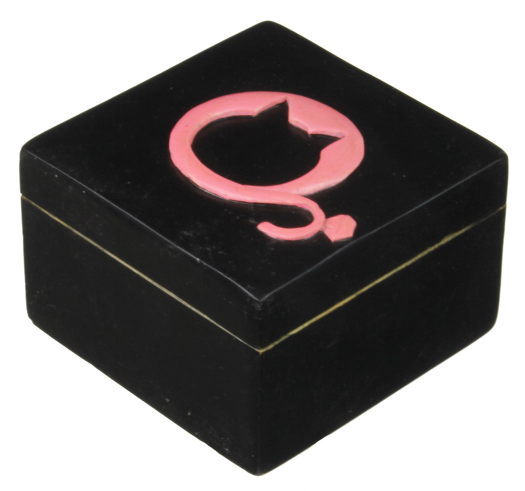 Cat Logo - Soapstone Trinket Decor Box - Niger Bend
