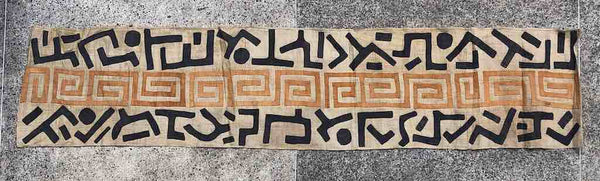 Kuba Cloth Long Raffia Textile | 110 x 23"