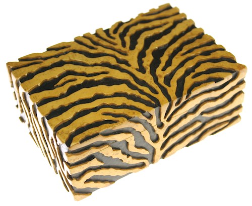 Zebra Motif Soapstone Trinket Decor Box