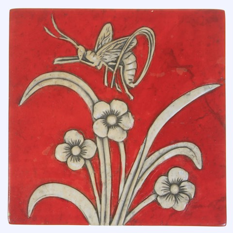 Dragonfly Flowers Design Small Square Soapstone Trinket Decor Box