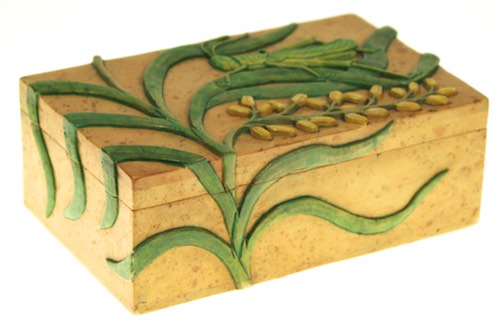 Grasshopper Design Rectangle Soapstone Trinket Decor Box