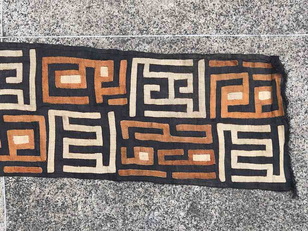 Kuba Cloth Long Raffia Textile | 136 x 21"