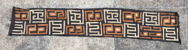 Kuba Cloth Long Raffia Textile | 136 x 21"