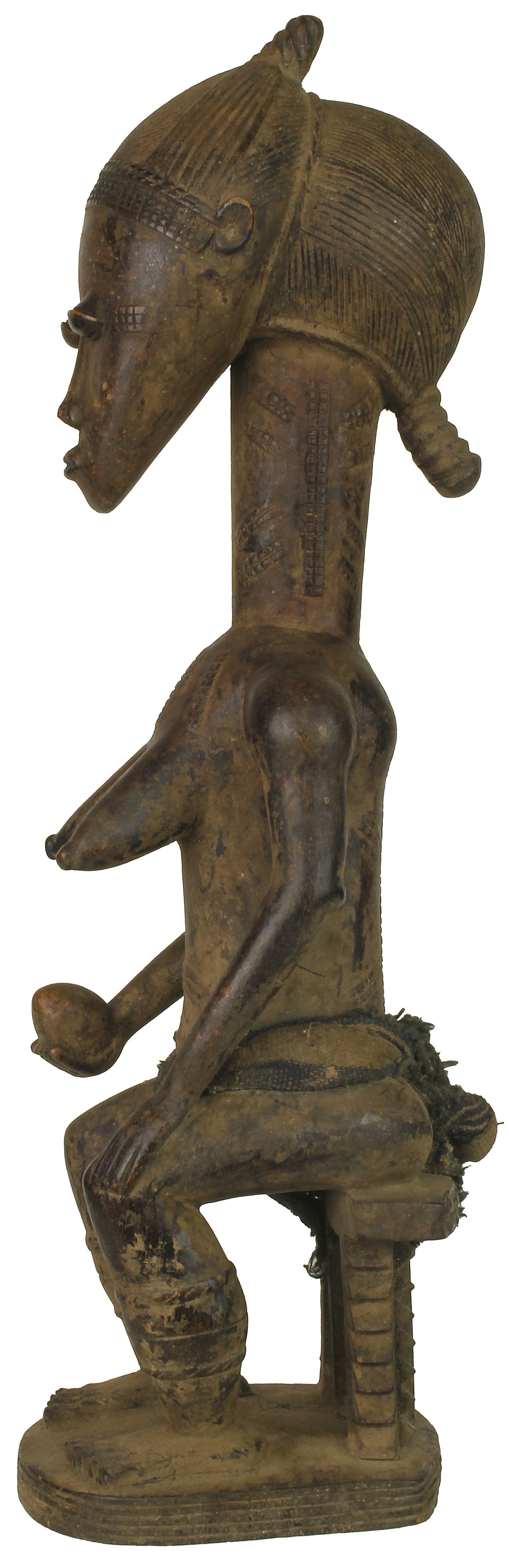 Vintage Baule Female Ancestor Spiritual Statue | 20.5" - Niger Bend