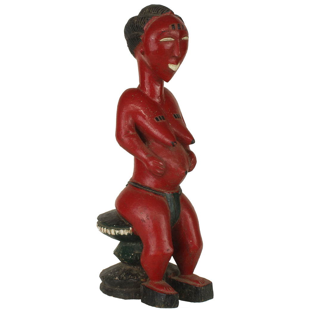 Vintage Baule Female Ancestor Spirit Statue | 15" - Niger Bend
