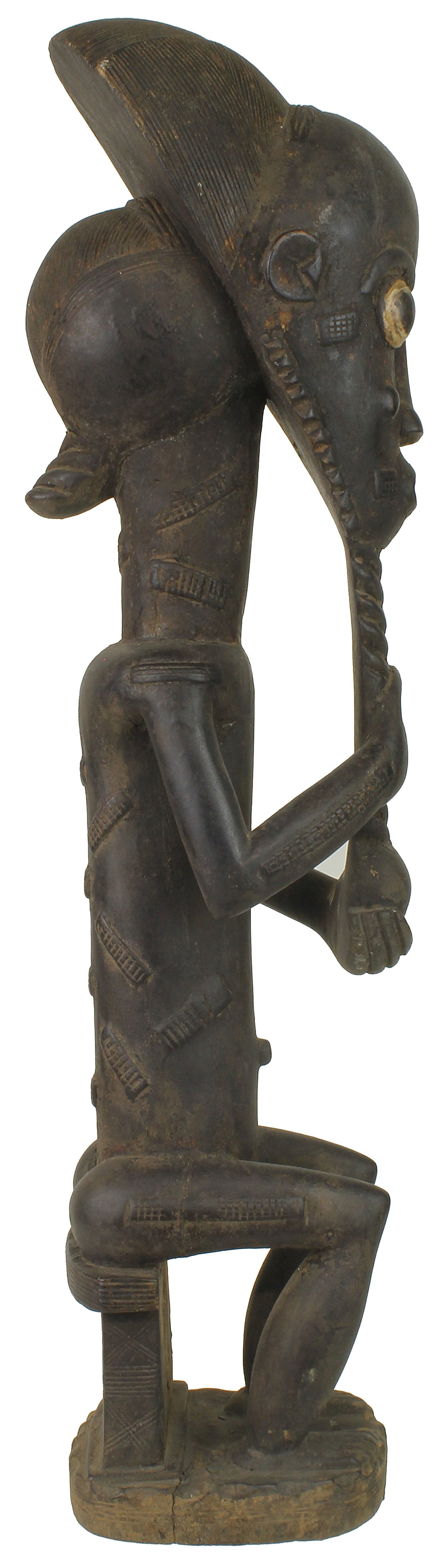 Large Baule Male Ancestor Spirit Statue | 20.5" - Niger Bend
